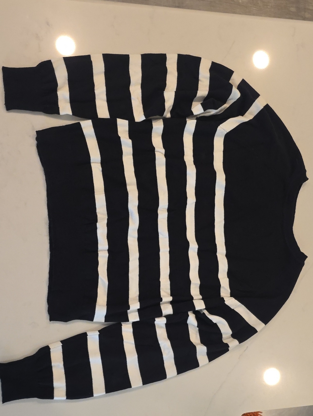 NWOT Black and White Striped Crewneck Sweater